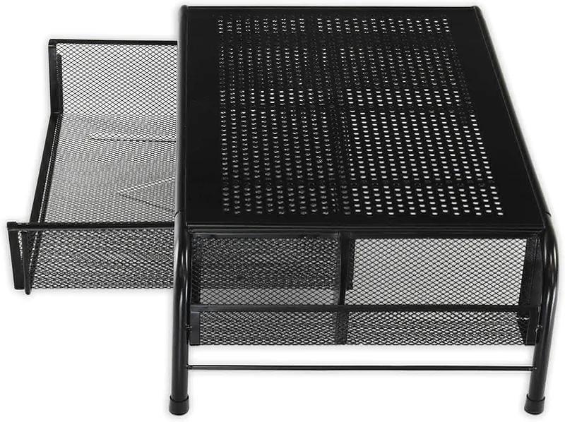 SimpleHouseware Metal Desk Monitor Stand Riser with Organizer Drawer