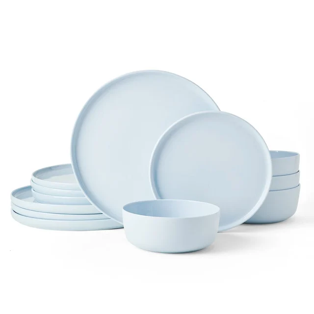 Mikasa Madison 12-Piece Bone China Dinnerware Set (Misty Blue)