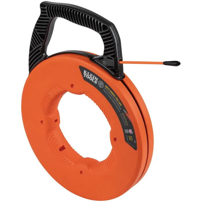 Klein Tools Multi-Groove Fiberglass Fish Tape with Nylon Tip, 50-Foot (56382)
