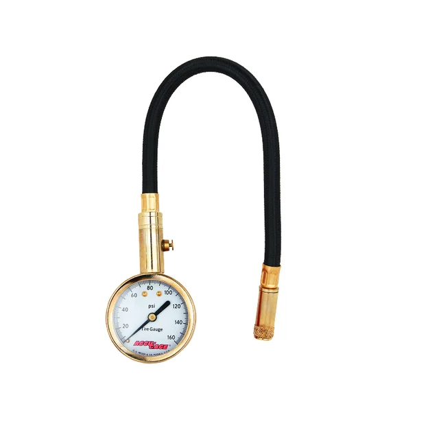 Accu-Gage by Milton Dial Tire Pressure Gauge (0-160 PSI, Braided Hose)