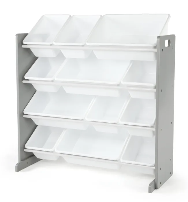 Humble Crew Inspire Grey and White 12-Bin Toy Organizer (WO589)