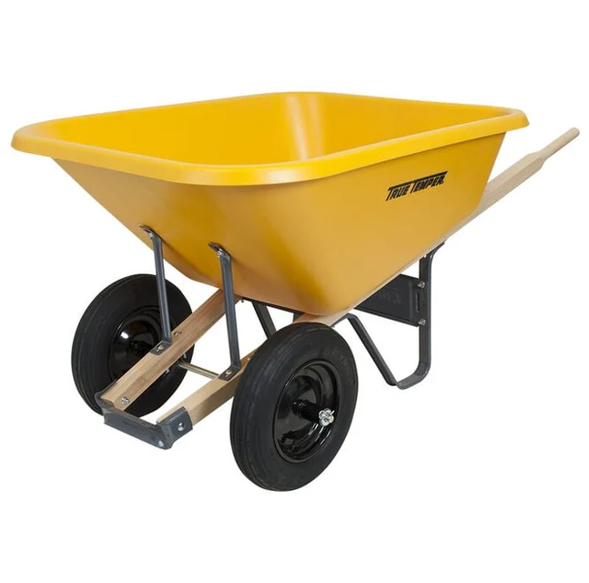 True Temper RP810 8 Cu. Ft. Dual-Wheel Poly Wheelbarrow
